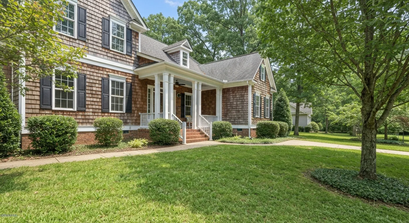 A welcoming single- home exterior with a front porch, Tennessee, daytime, no.