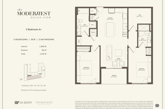 2 Bedroom Den Plan, Nashville, TN